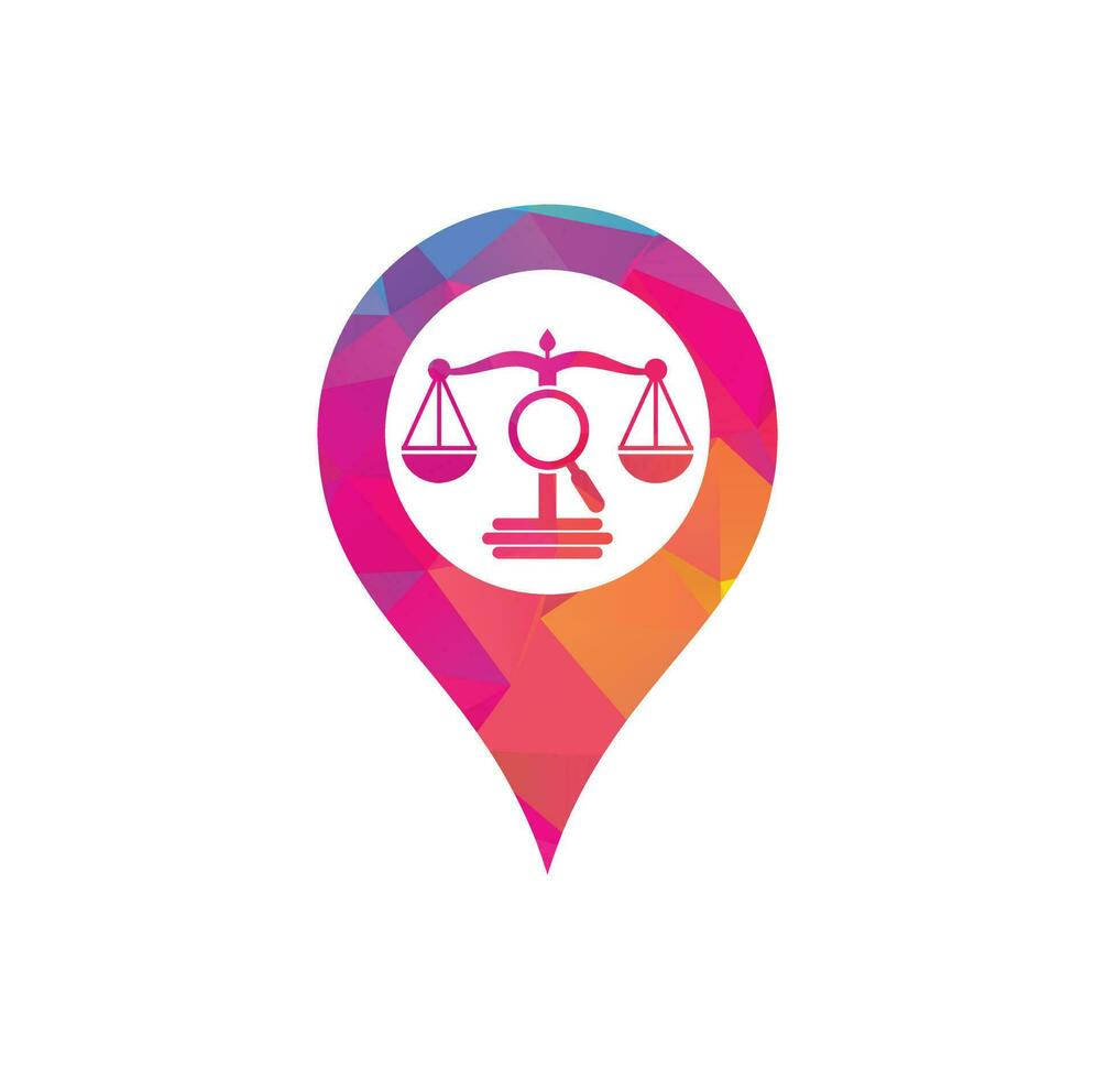 Find Justice map point logo vector template, Creative Law Firm logo design concepts. loupe law firm logo