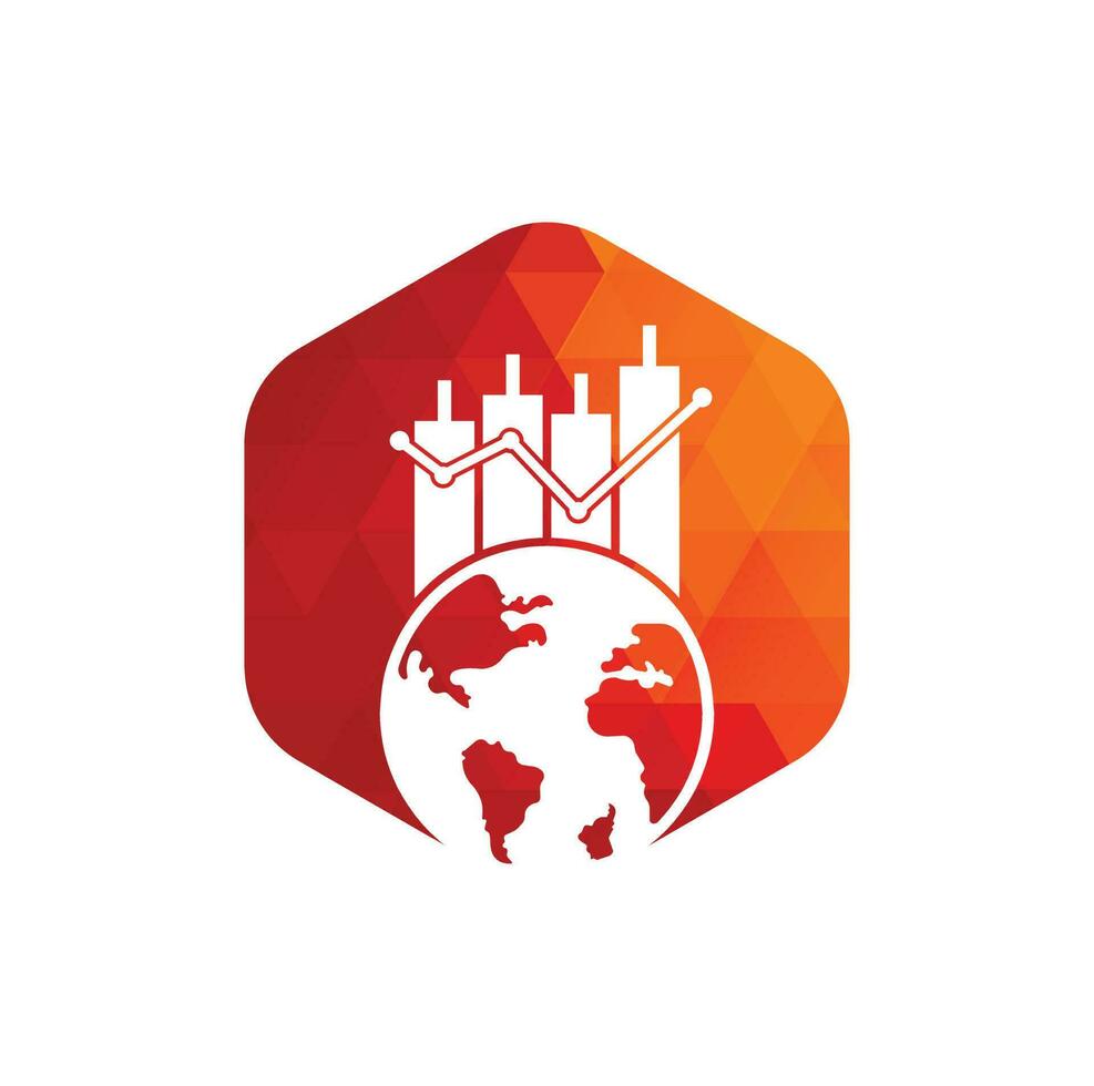 World finance logo design concept. World Stats vector logo design template.
