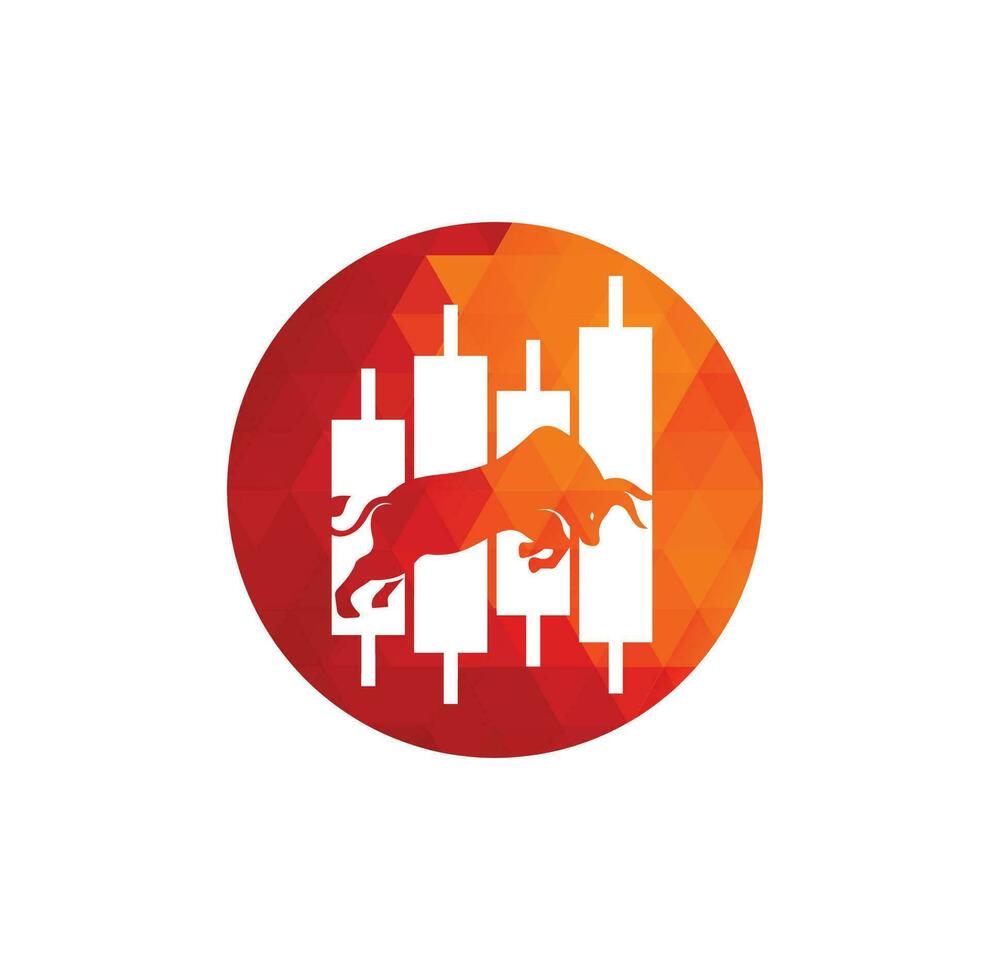 Bullish Trader Logo. Forex bull logo design template vector. Financial bull logo design. Trade Bull Chart. vector