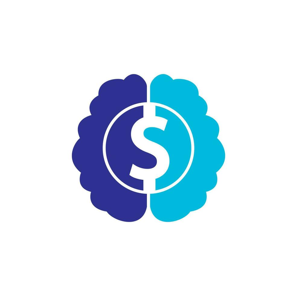 Money Brain Icon Logo Design Element. Finance Brain Logo Icon Design vector