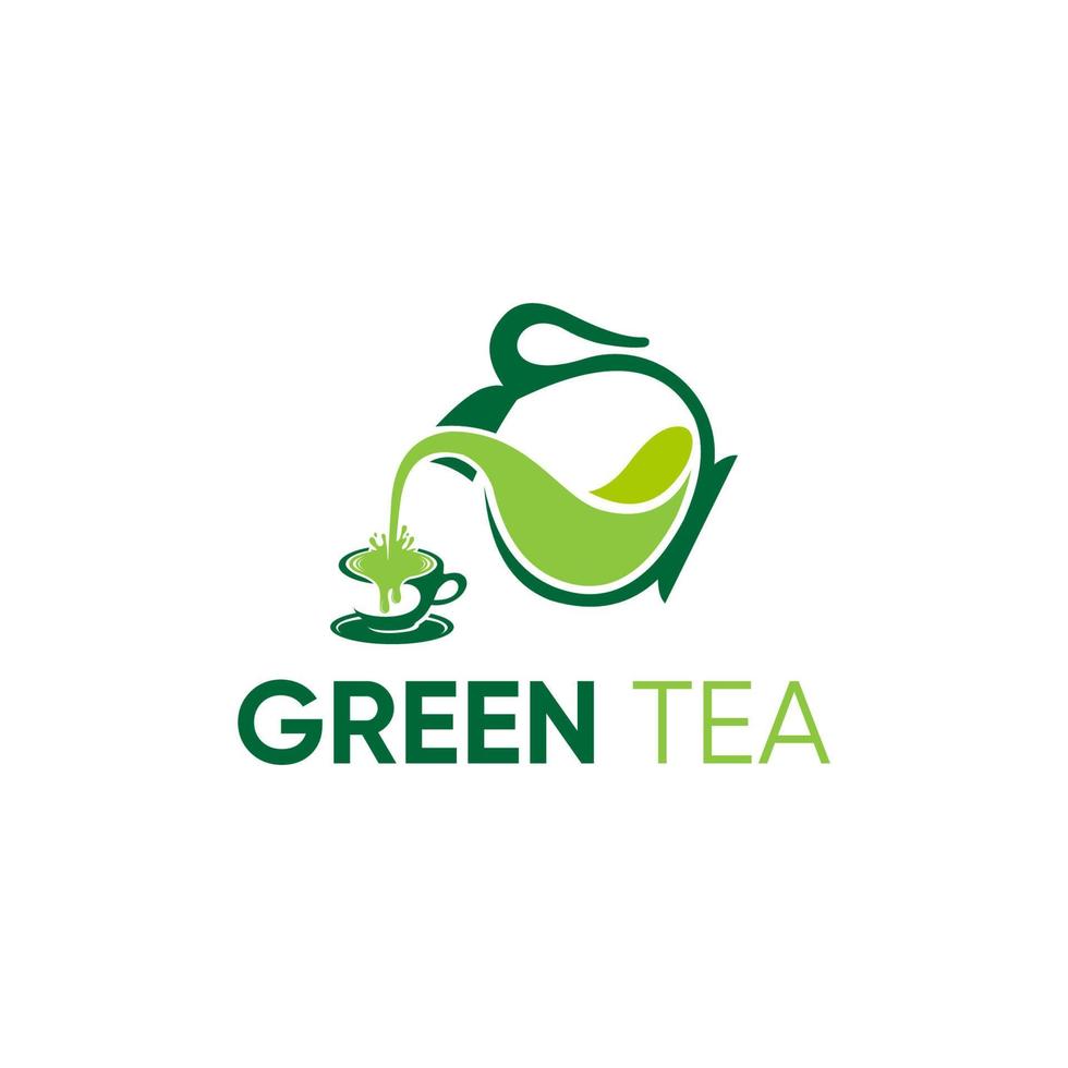logotipo de vector de té verde