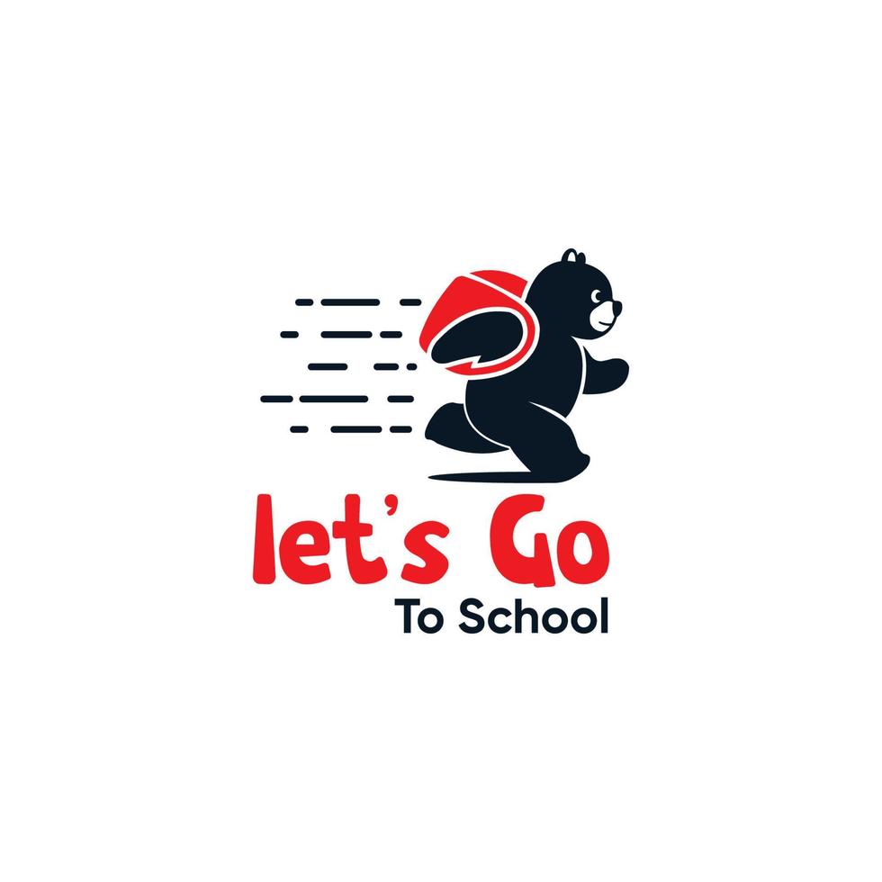 bear to school logo design vector