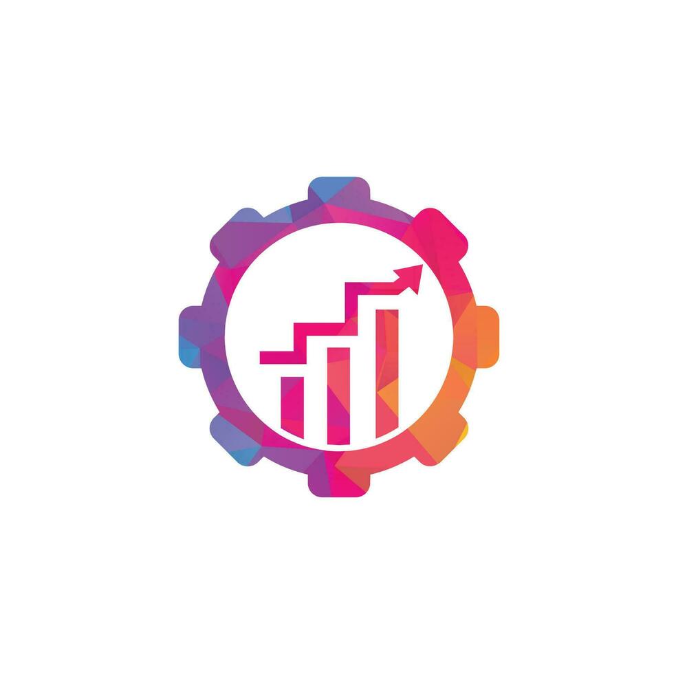 Gear finance logo design. Wheel arrow logo icon. vector