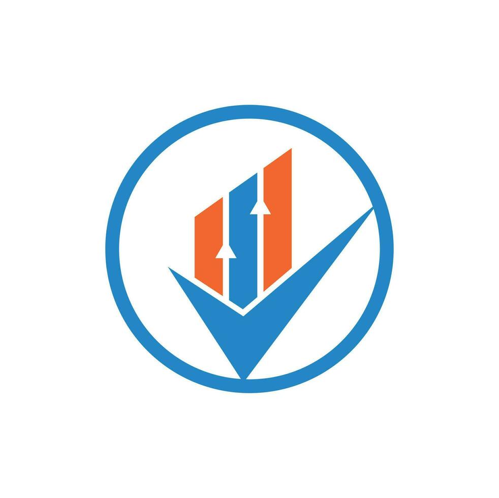 Check finance logo icon vector. Creative Finance Logo and Icon Template. Mark chart and graph logo vector
