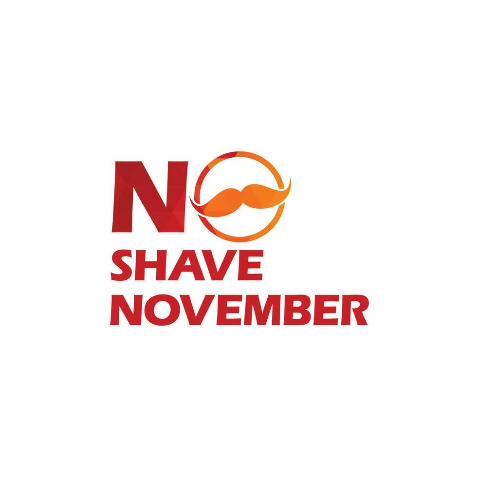 No Shave November Typographic Vector Design. Vector poster or banner for no shave social solidarity November event against man prostate cancer campaign