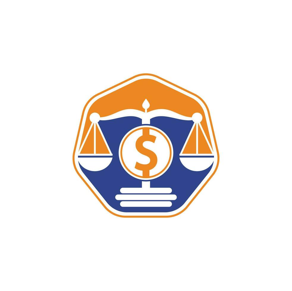 Money scale vector logo design. Finance concept. Logotype scale and dollar symbol icon.