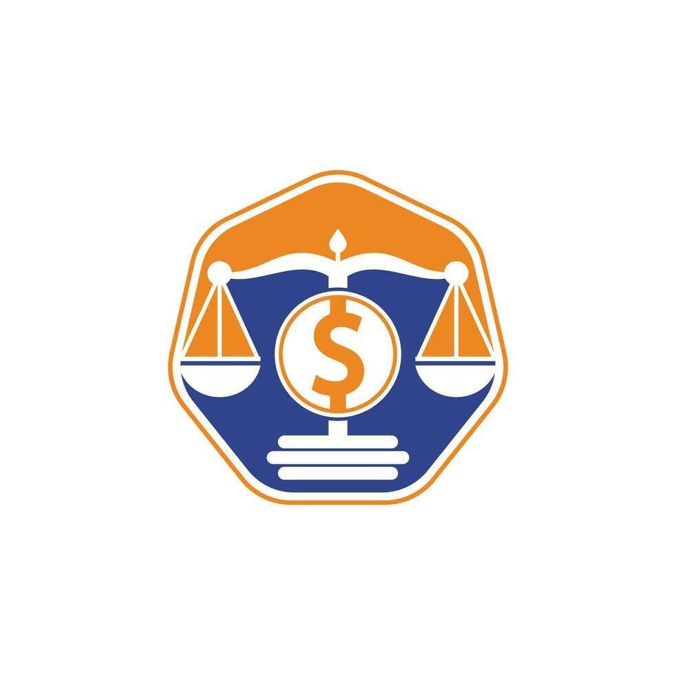 diseño de logotipo de vector de escala de dinero. concepto de finanzas escala de logotipo e icono de símbolo de dólar.