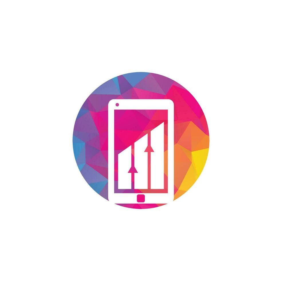 Mobile Graph Logo Template Design. Phone analytics marketing vector logo template