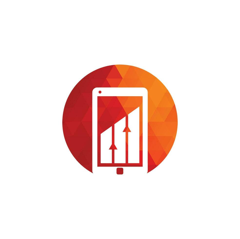 Mobile Graph Logo Template Design. Phone analytics marketing vector logo template