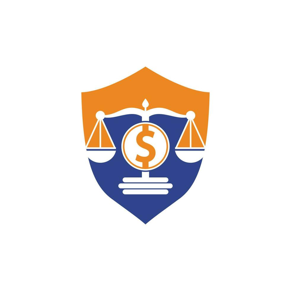 Money scale vector logo design. Finance concept. Logotype scale and dollar symbol icon.