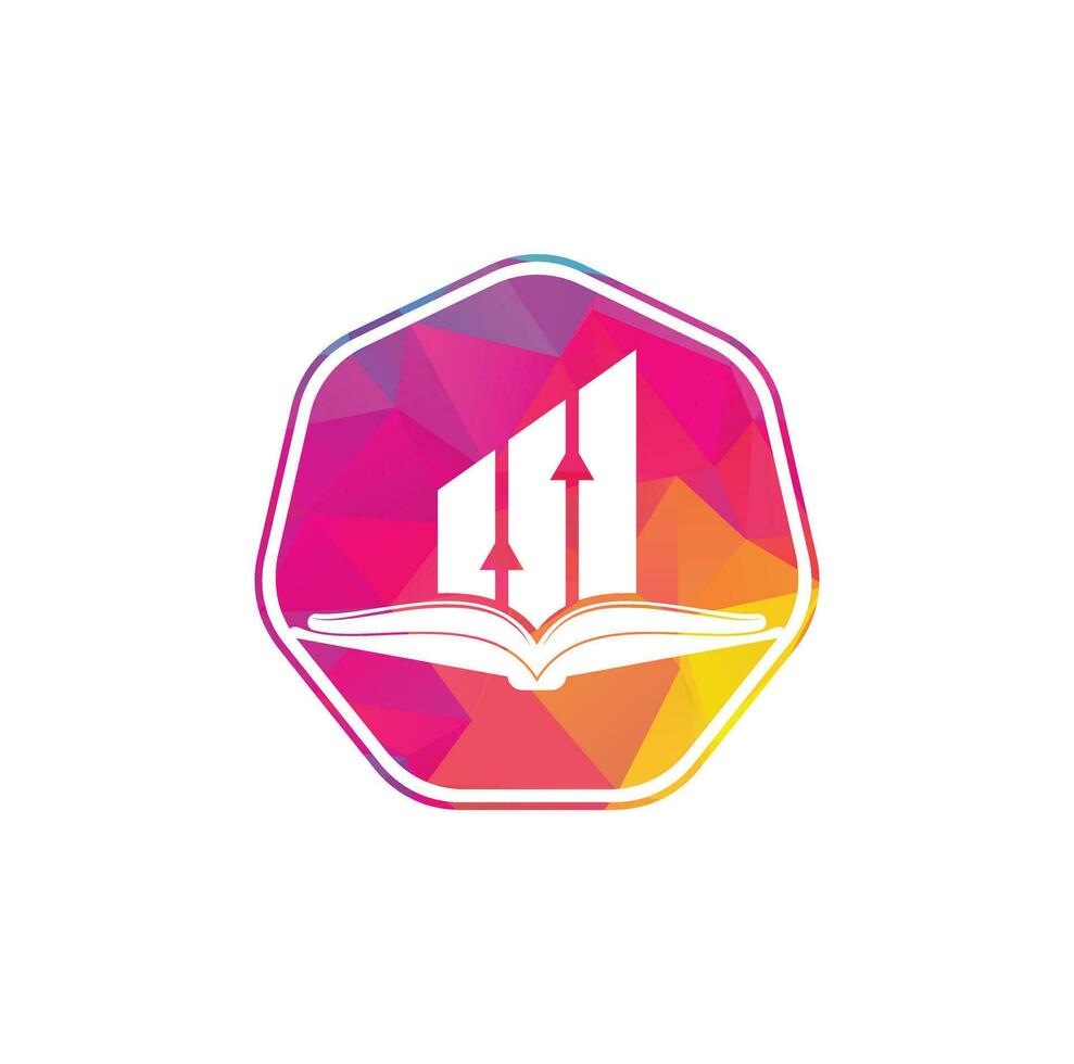 diseño del logo del libro de finanzas. diseño de logotipo de educación de crecimiento empresarial. vector