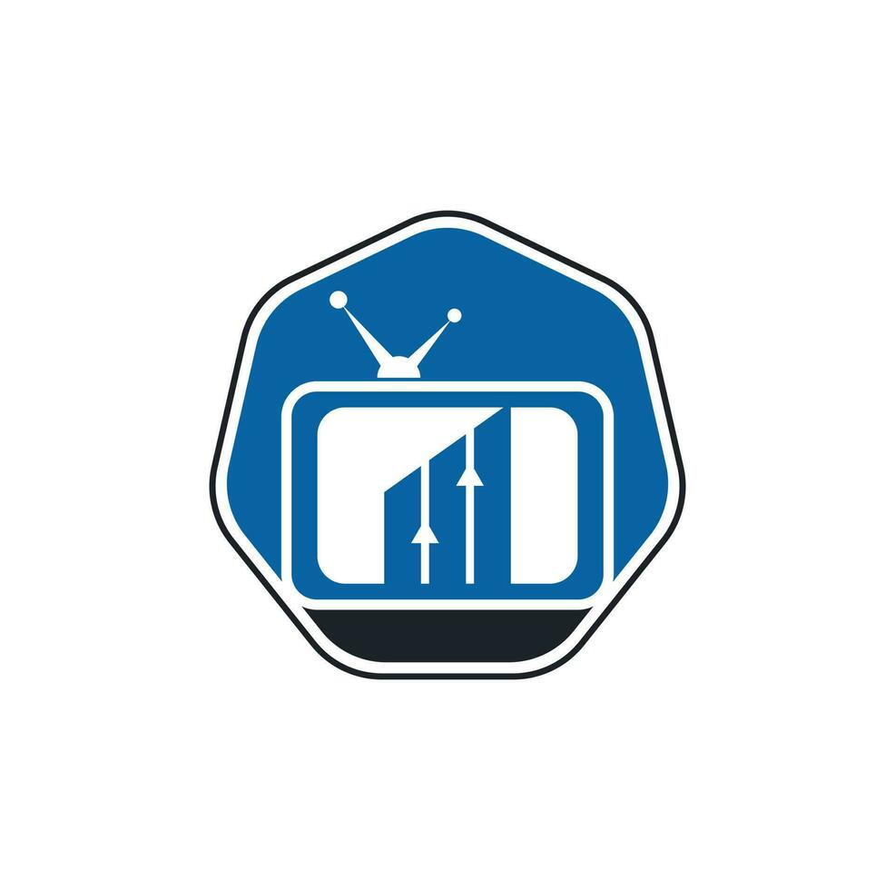 Finance TV Logo Design Template. Tv chart logo Design Vector illustration.