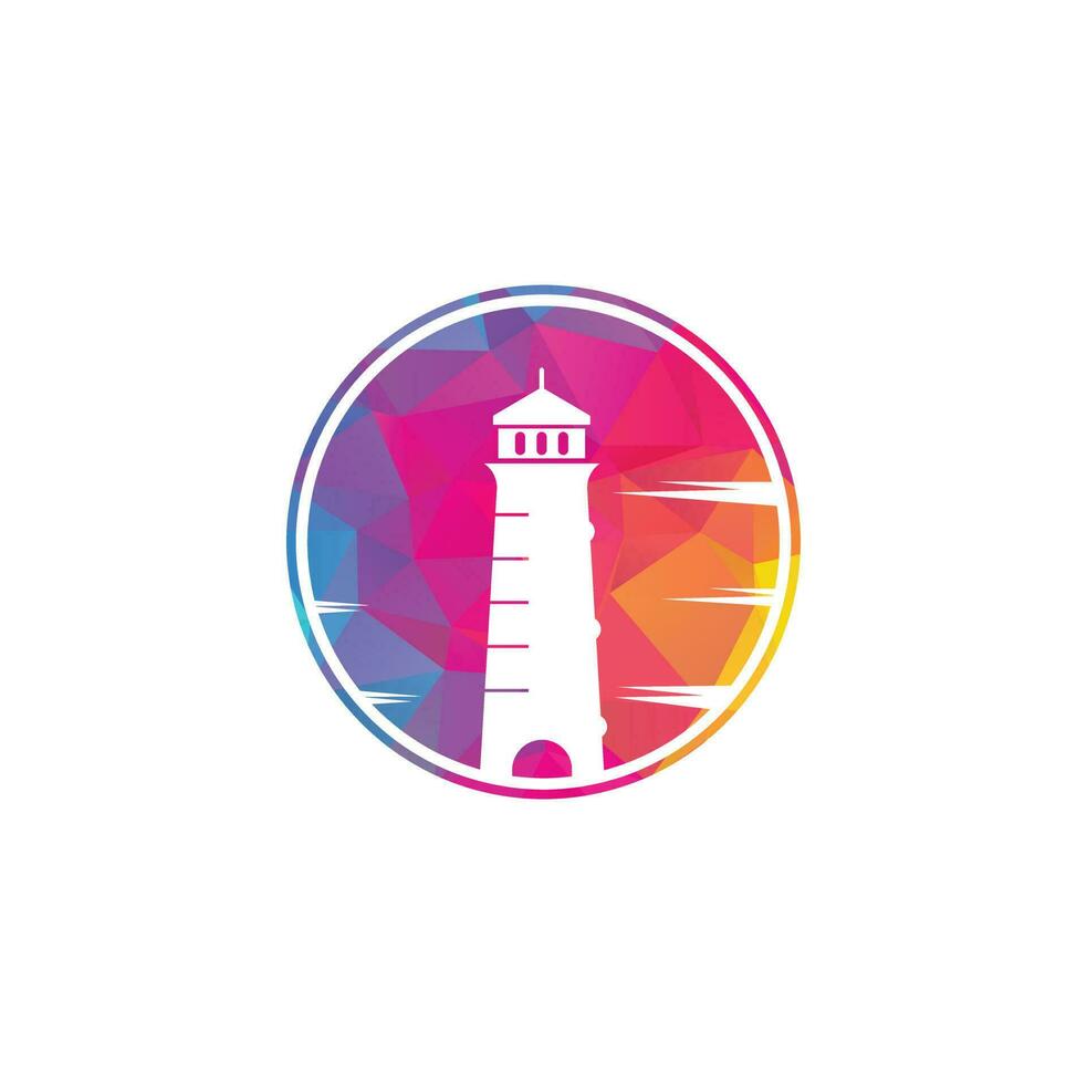 Lighthouse logo template. Building of lighthouse logo vector. vector