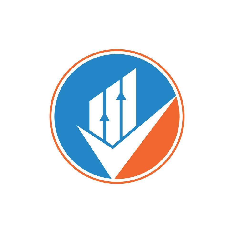 Check finance logo icon vector. Creative Finance Logo and Icon Template. Mark chart and graph logo vector