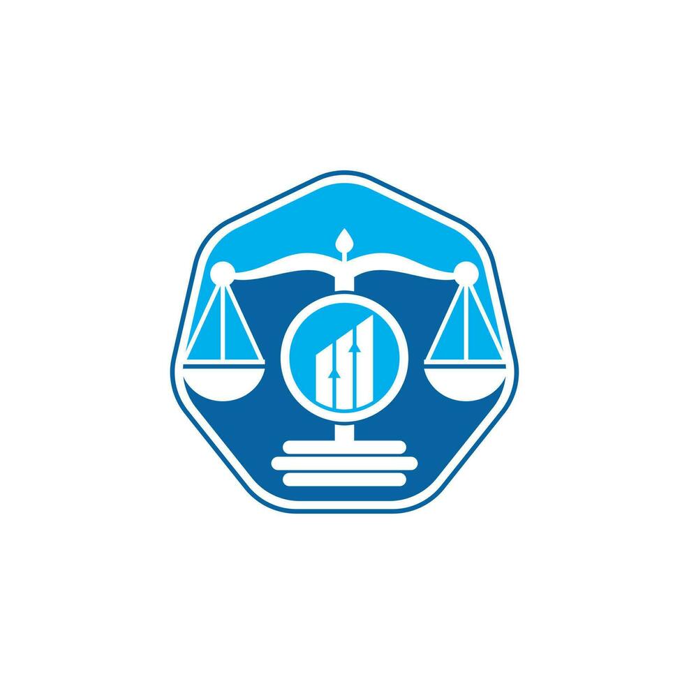 Justice finance logo vector template. Creative Law Firm with graph logo design concepts