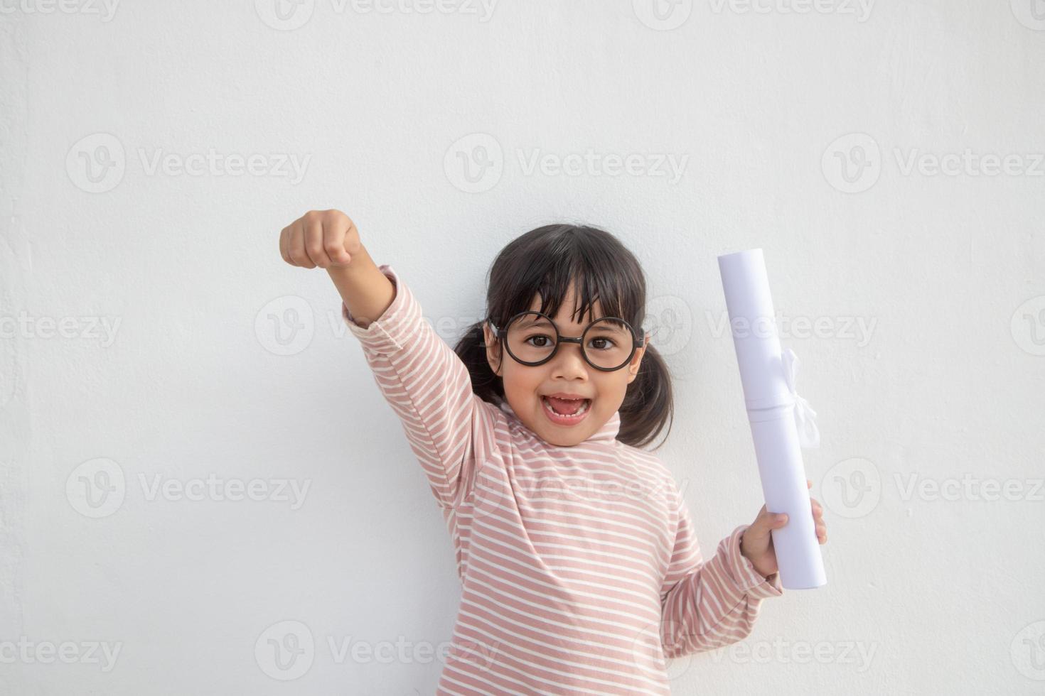 happy little girls with graduation concept photo