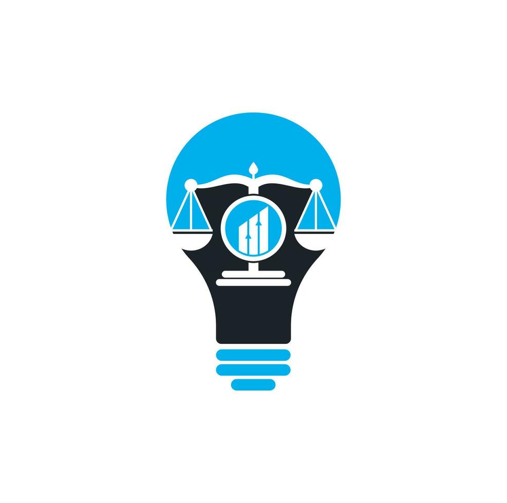 Justice finance bulb shape logo vector template. Creative Law Firm with graph logo design concepts