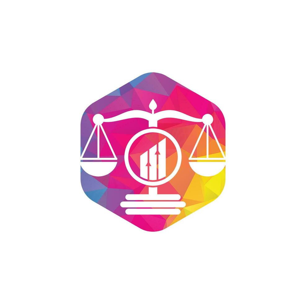 Justice finance logo vector template. Creative Law Firm with graph logo design concepts