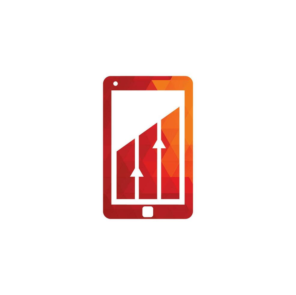 Mobile Graph Logo Template Design. Phone analytics marketing vector logo template