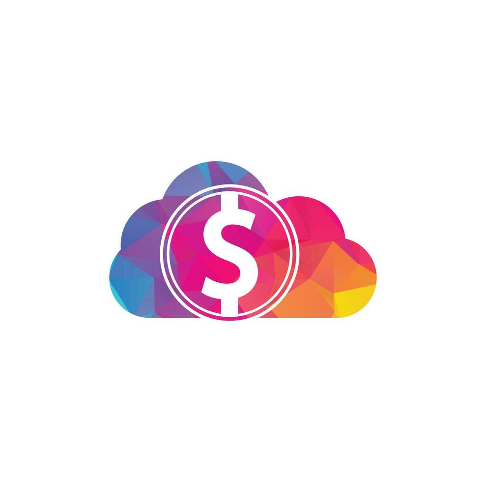 vector de logotipo de dinero en la nube. plantilla de logotipo de pago en la nube