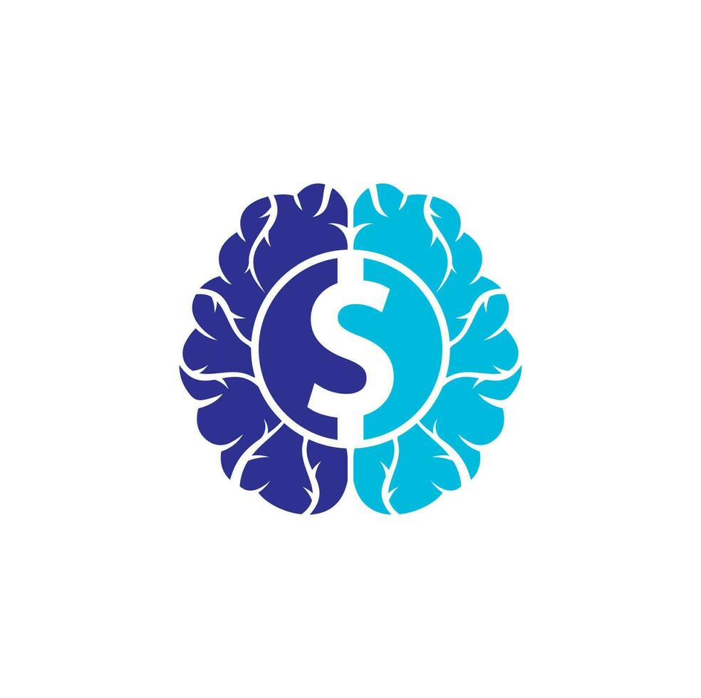 Money Brain Icon Logo Design Element. Finance Brain Logo Icon Design vector