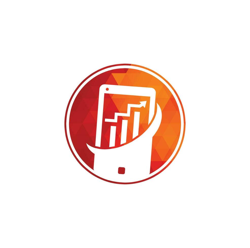 Mobile Graph Logo Template Design. Phone analytics marketing vector logo template
