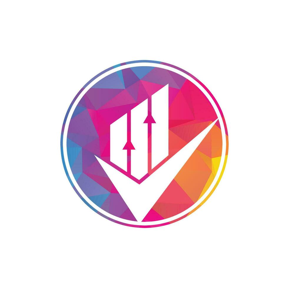Check finance logo icon vector. Creative Finance Logo and Icon Template. Mark chart and graph logo vector