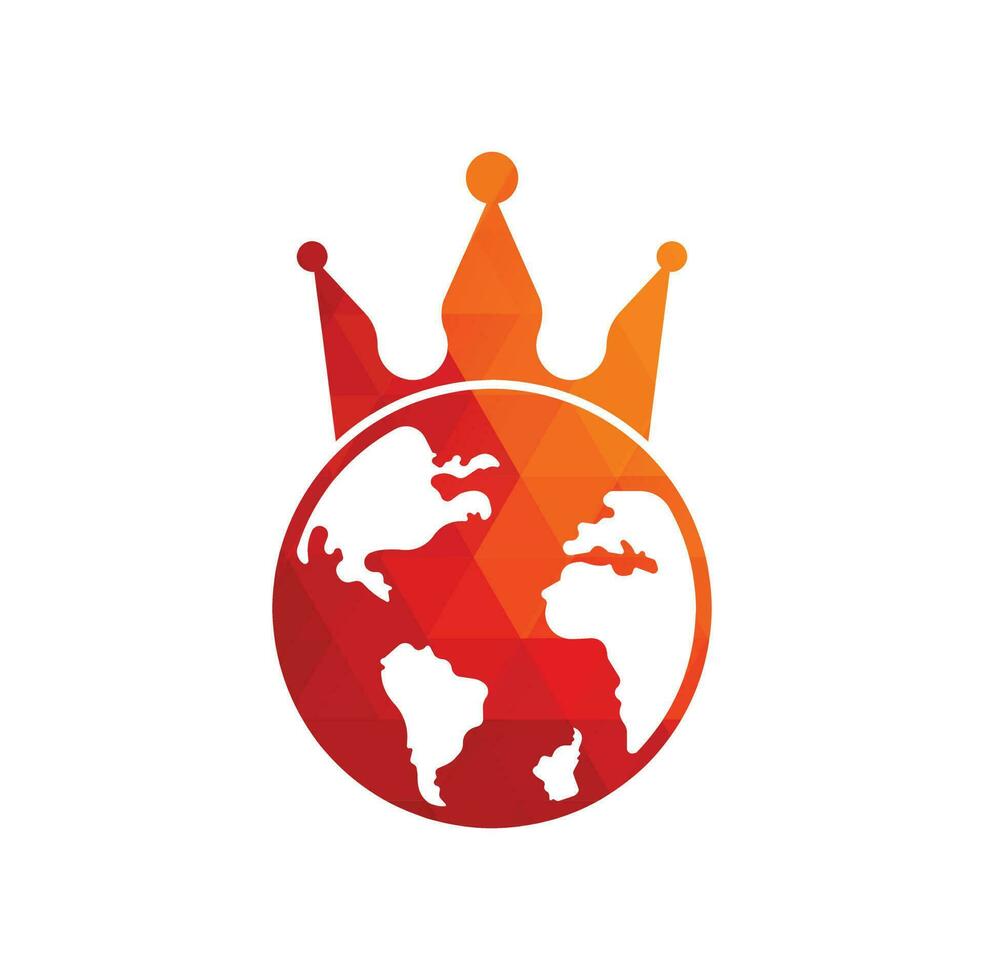 diseño del logotipo vectorial del planeta rey. diseño del icono del logotipo del rey del mundo. vector