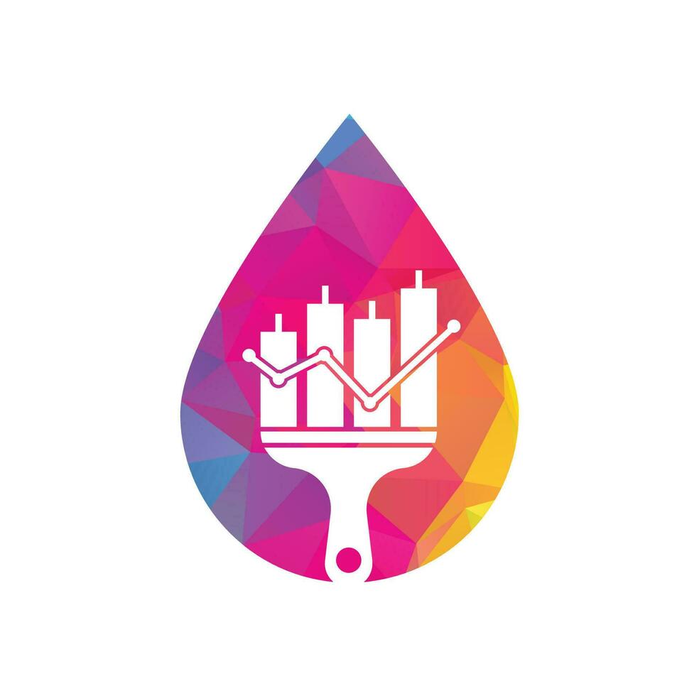 Paint finance drop shape concept logo design vector. Stats paint vector logo design template.