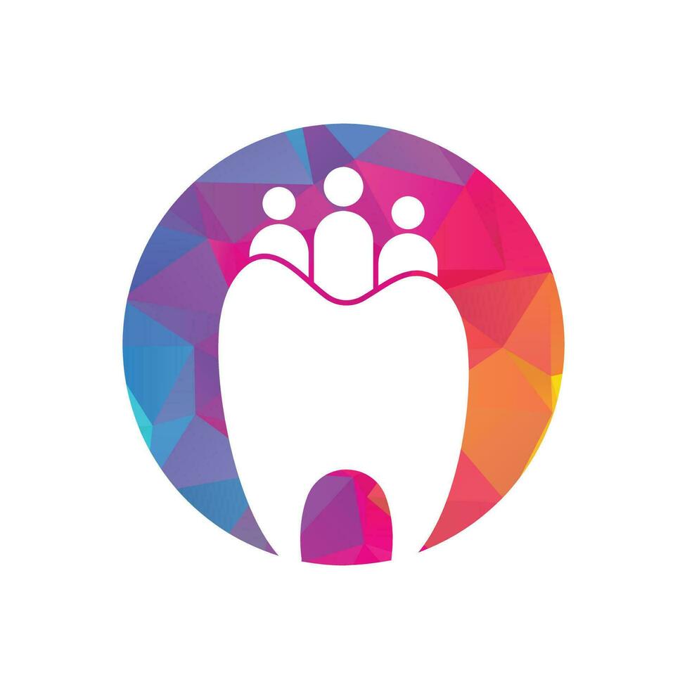 plantilla de logotipo dental familiar aislada con tres personas. logotipo dental familiar con concepto de personas. vector