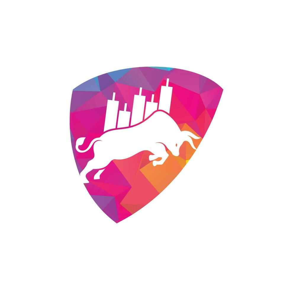 Bullish Trader Logo. Forex bull logo design template vector. Financial bull logo design. Trade Bull Chart. vector