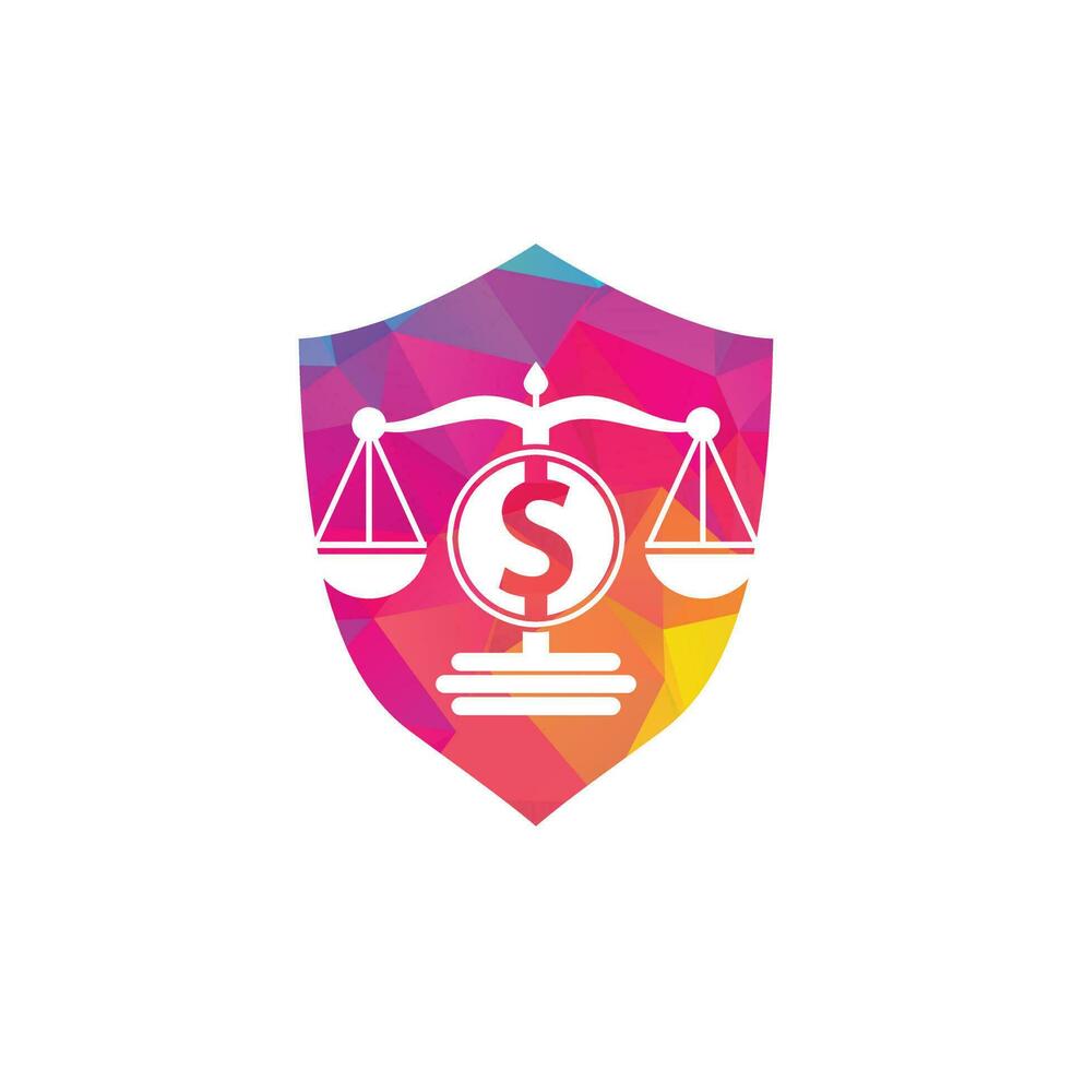 diseño de logotipo de vector de escala de dinero. concepto de finanzas escala de logotipo e icono de símbolo de dólar.