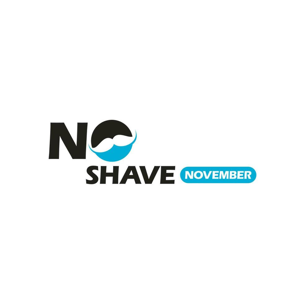 No Shave November Typographic Vector Design. Vector poster or banner for no shave social solidarity November event against man prostate cancer campaign