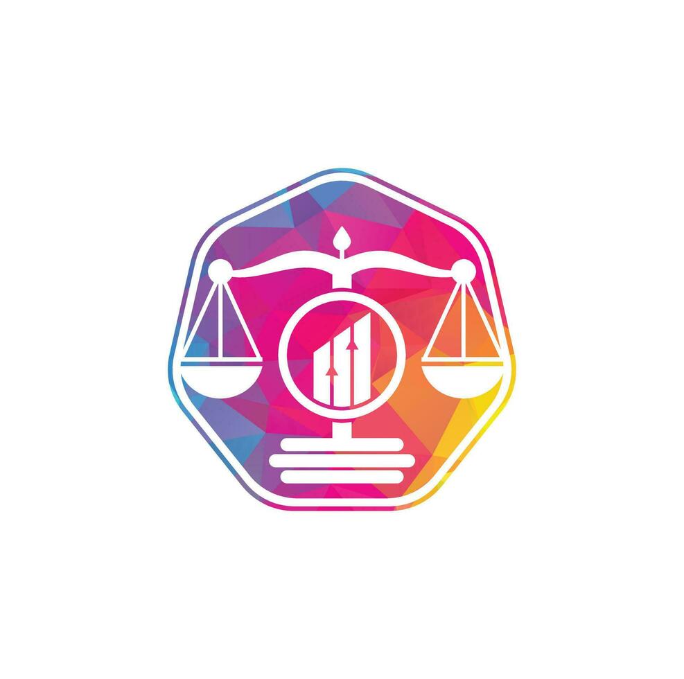 Justice finance logo vector template. Creative Law Firm with graph logo design concepts