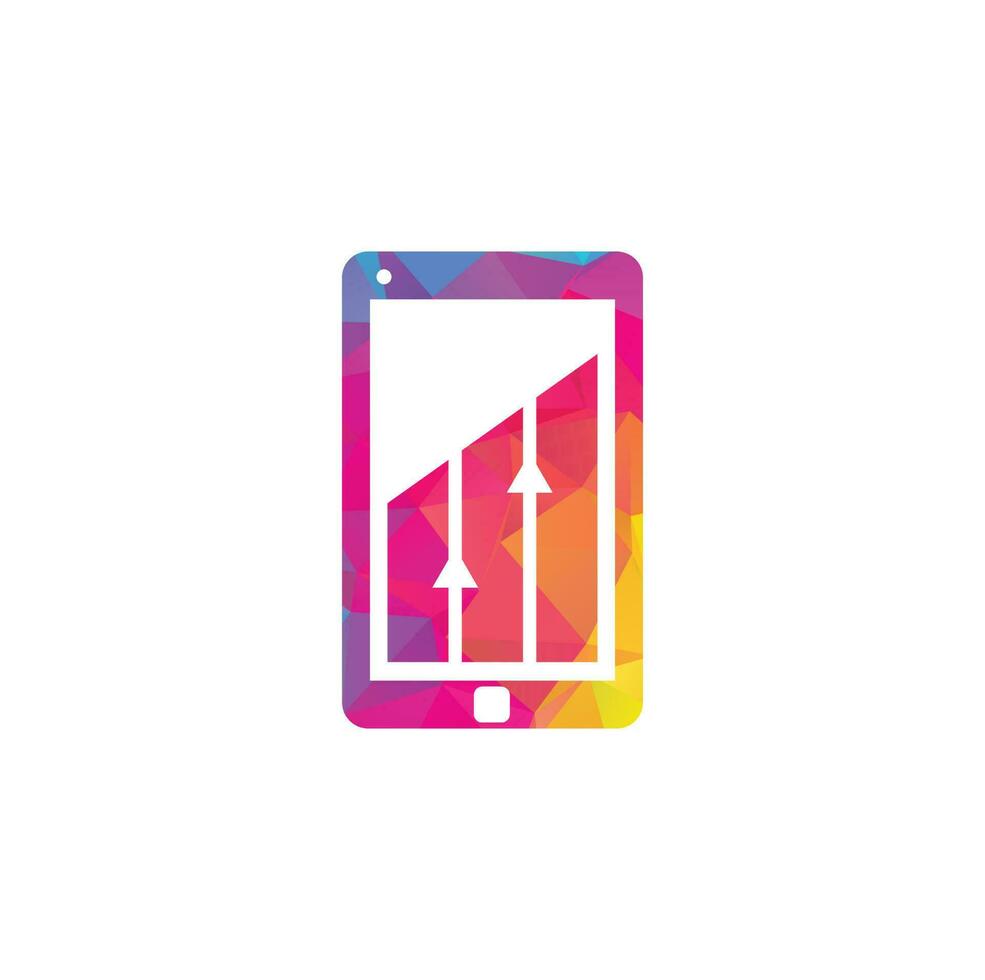 Mobile Graph Logo Template Design. Phone analytics marketing vector logo template