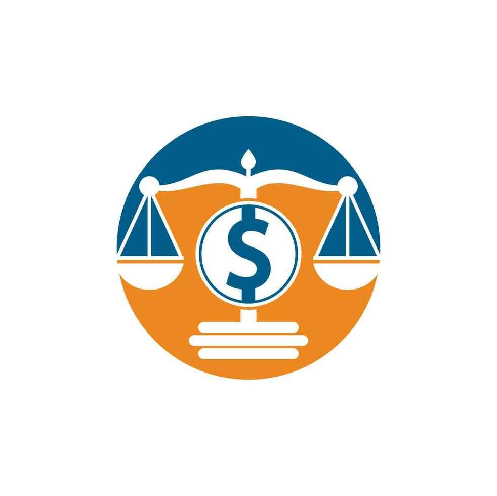 Money scale vector logo design. Finance concept. Logotype scale and dollar symbol icon.