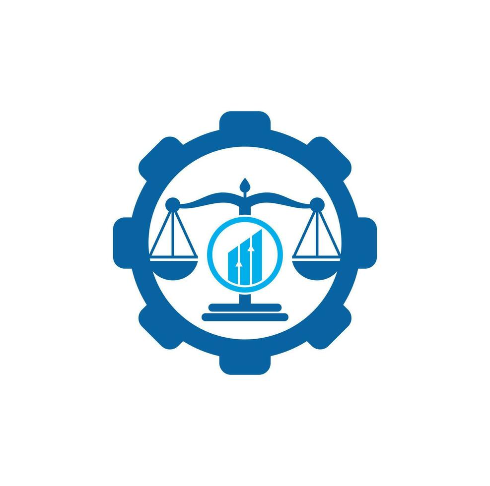 plantilla de vector de logotipo de forma de rueda de finanzas de justicia. bufete de abogados creativo con conceptos de diseño de logotipo gráfico