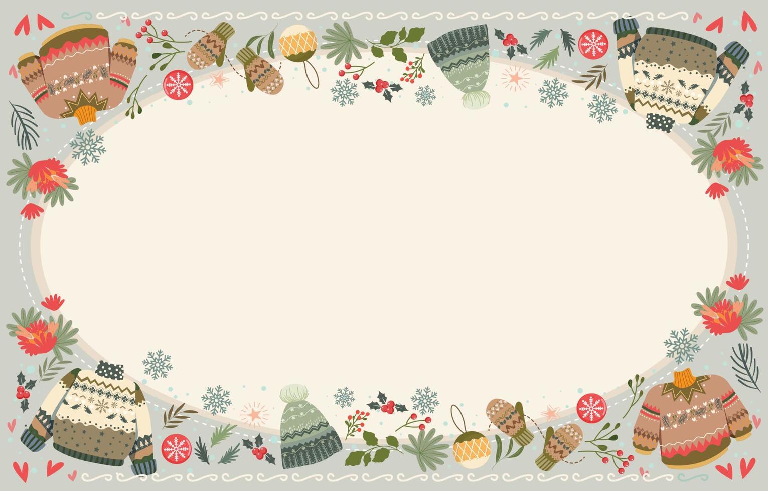 Template of Winter Border Background vector