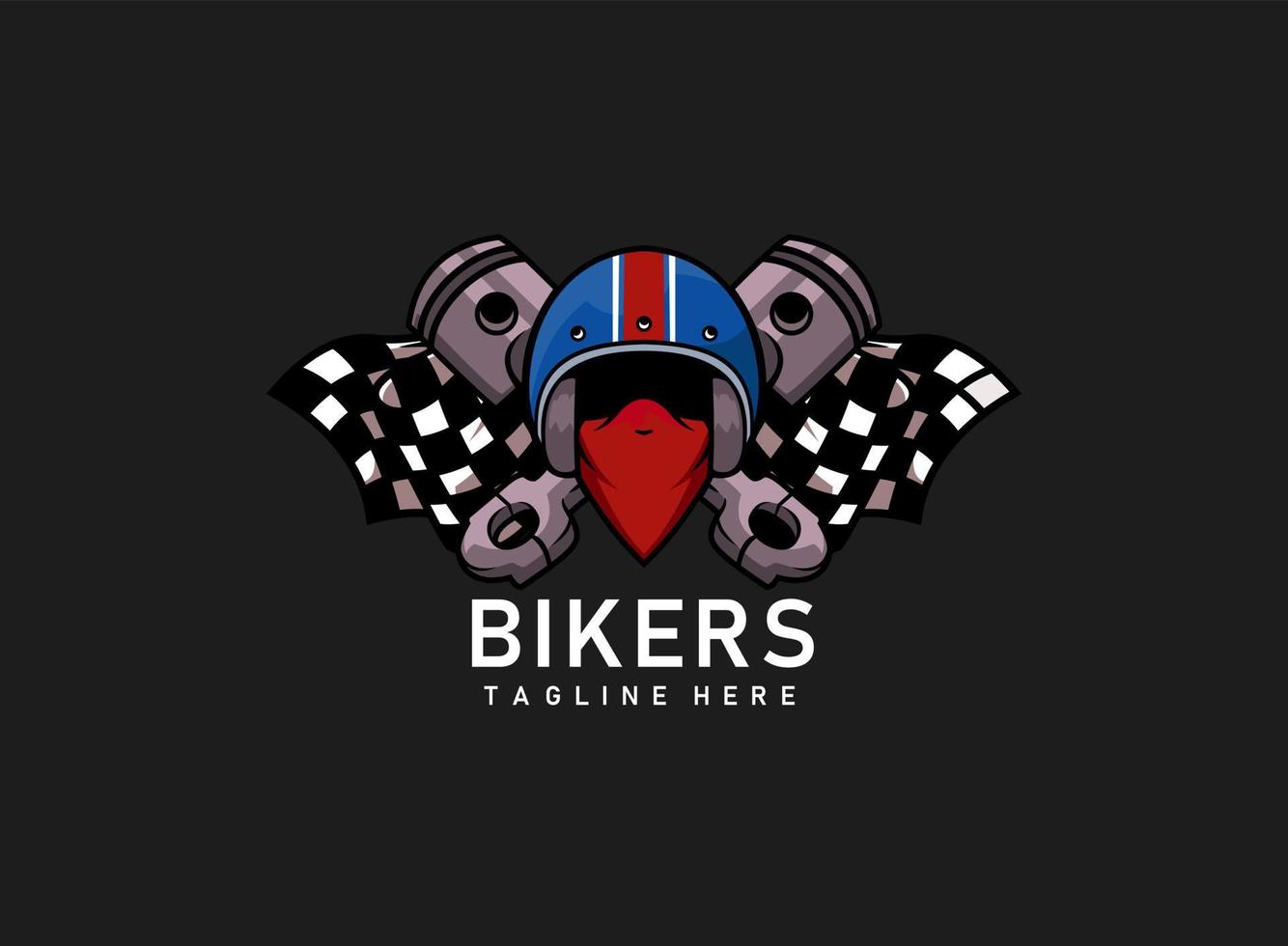 logotipo de la mascota de los ciclistas vector