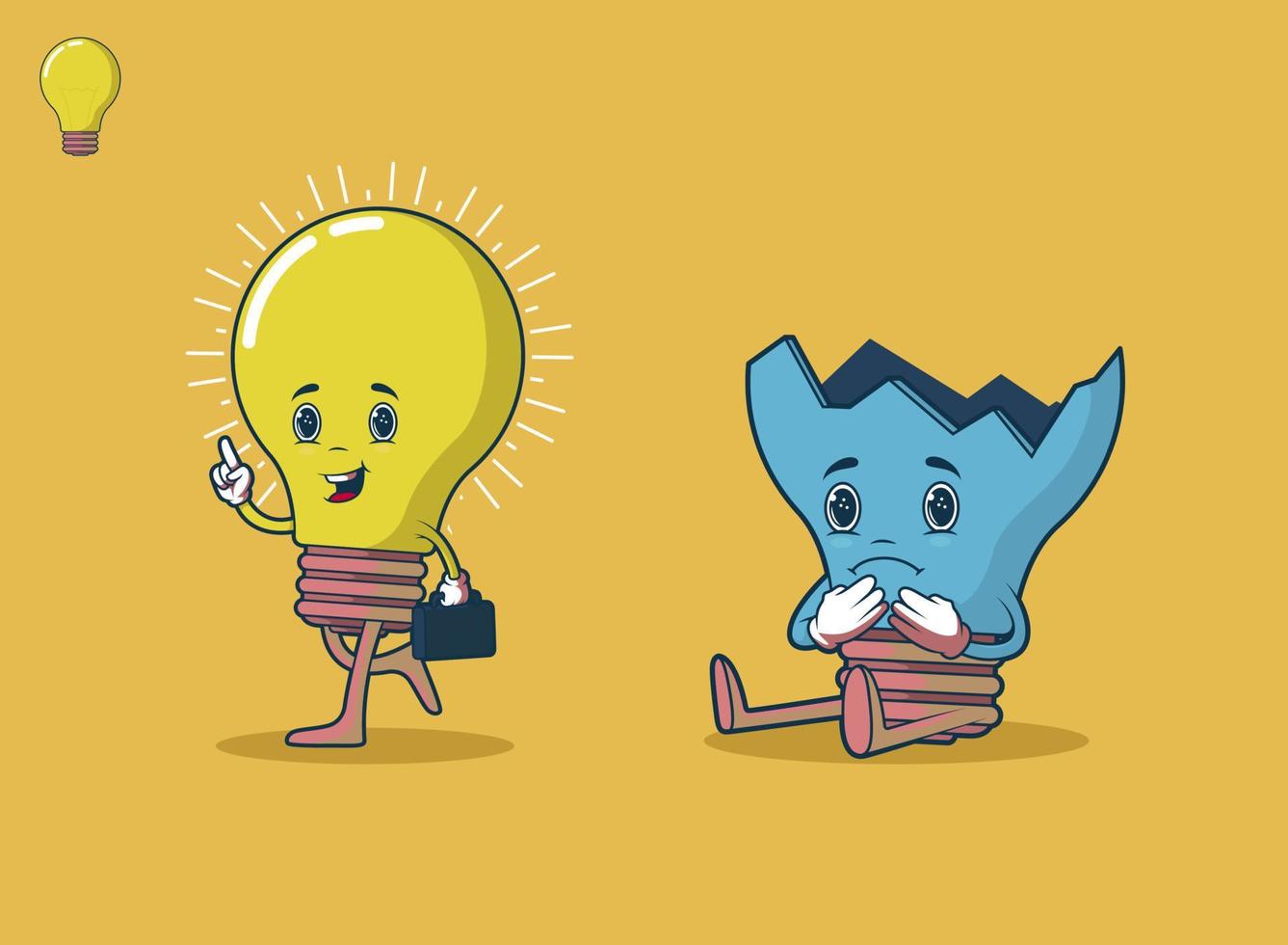 Light Bulb Characters vector