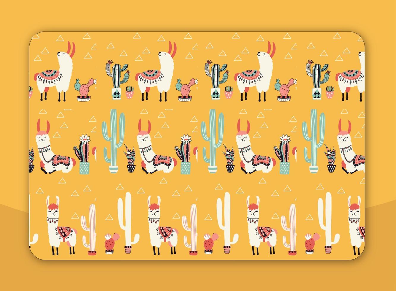 Happy Llama Patterns vector