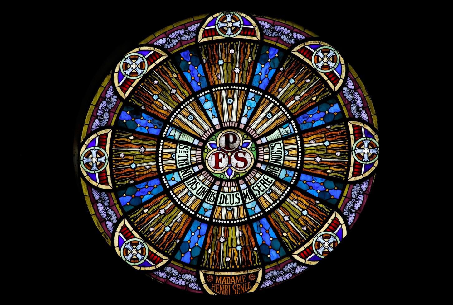 Campos dos Goytacazes, RJ, Brazil, 2021 - Stained glass window at Cathedral of The Most Holy Savior photo