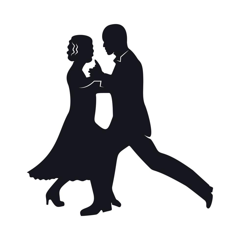 Tango dancers silhouettes vector