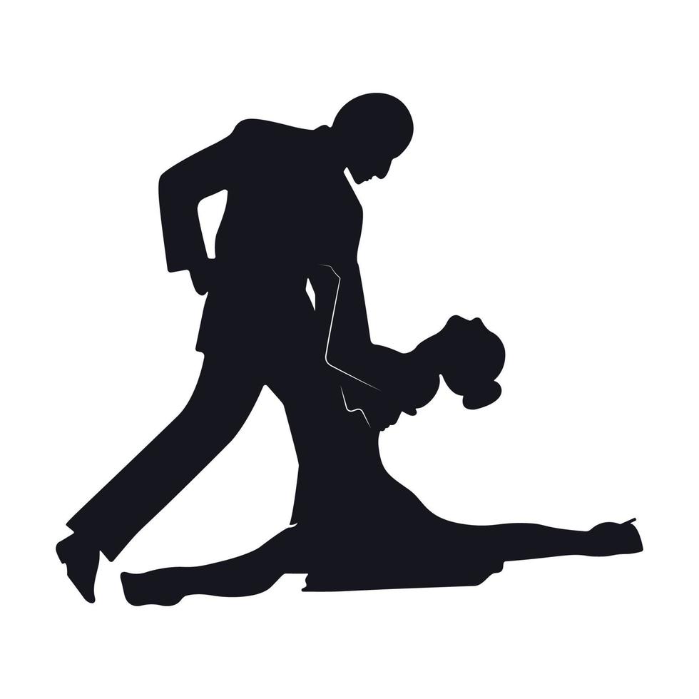 Tango dancers silhouettes vector