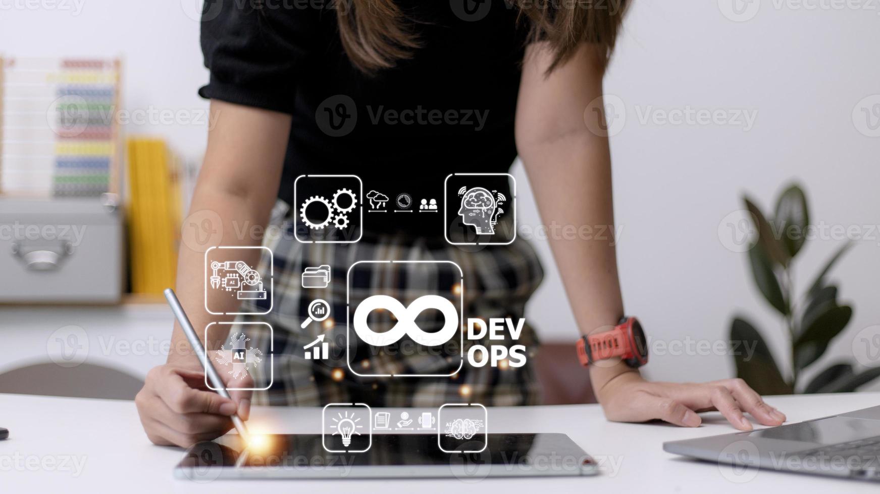 DevOps concept, software development and IT operations, agile programming photo