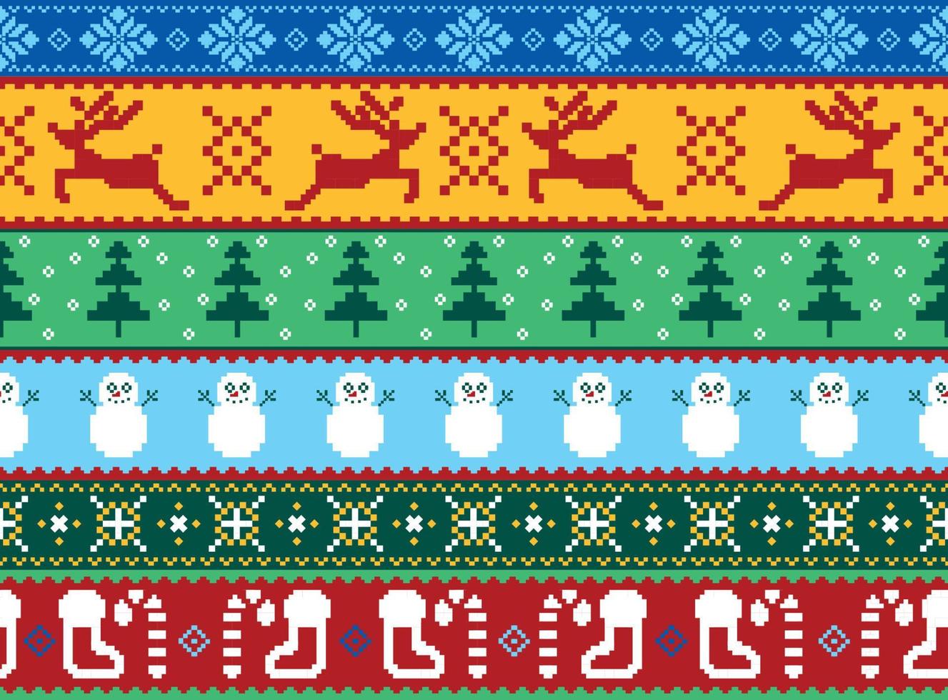 Ugly Sweater Christmas Seamless Background vector