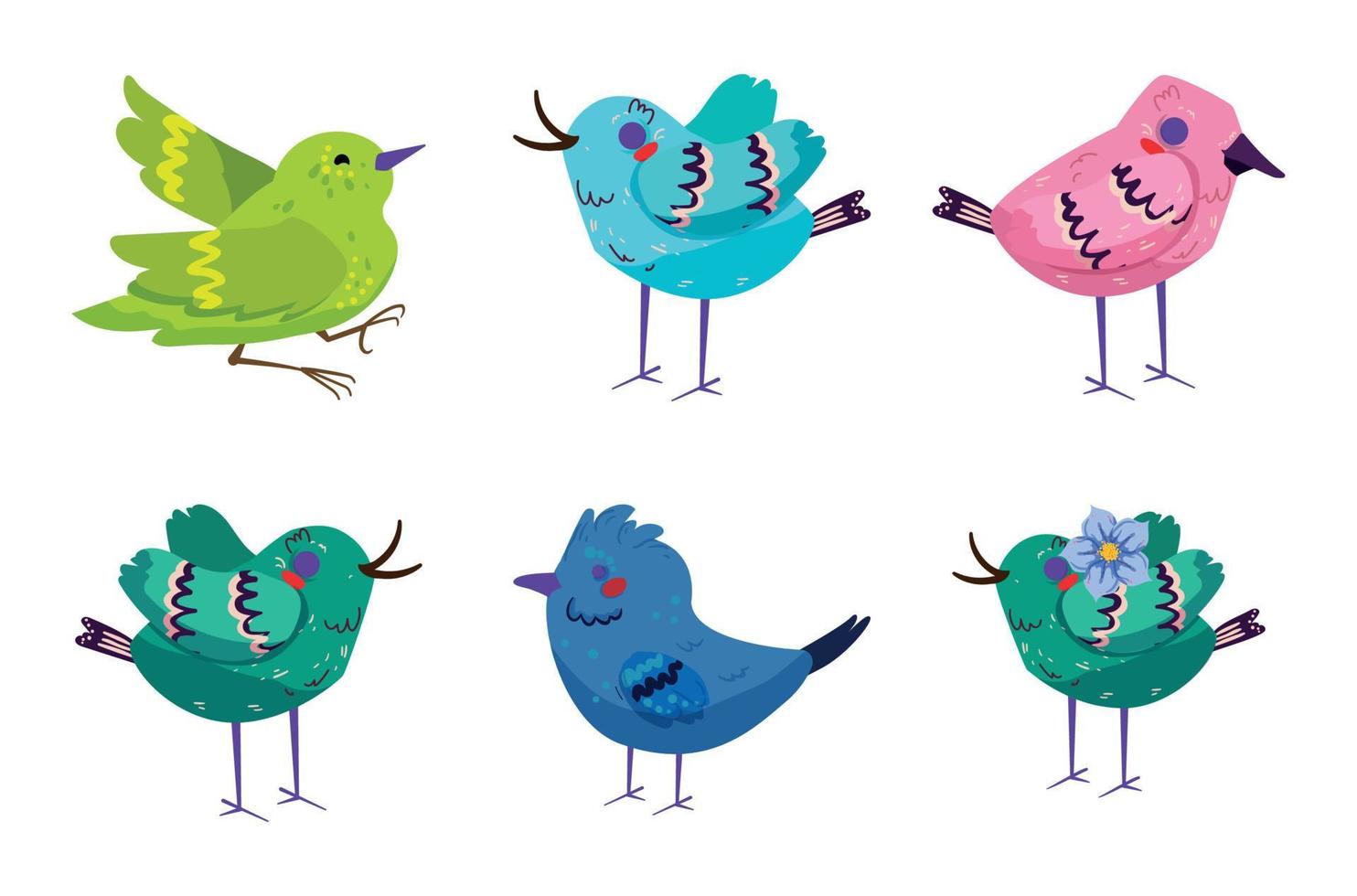 Set Vector illustrator of Bird