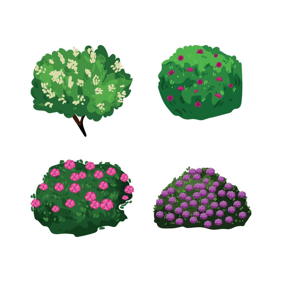 Set of Detailed Bushes vector