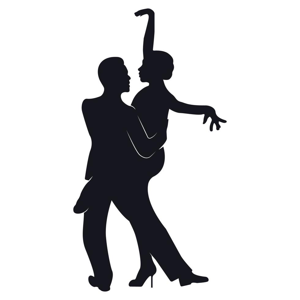 Tango dancers silhouettes vector