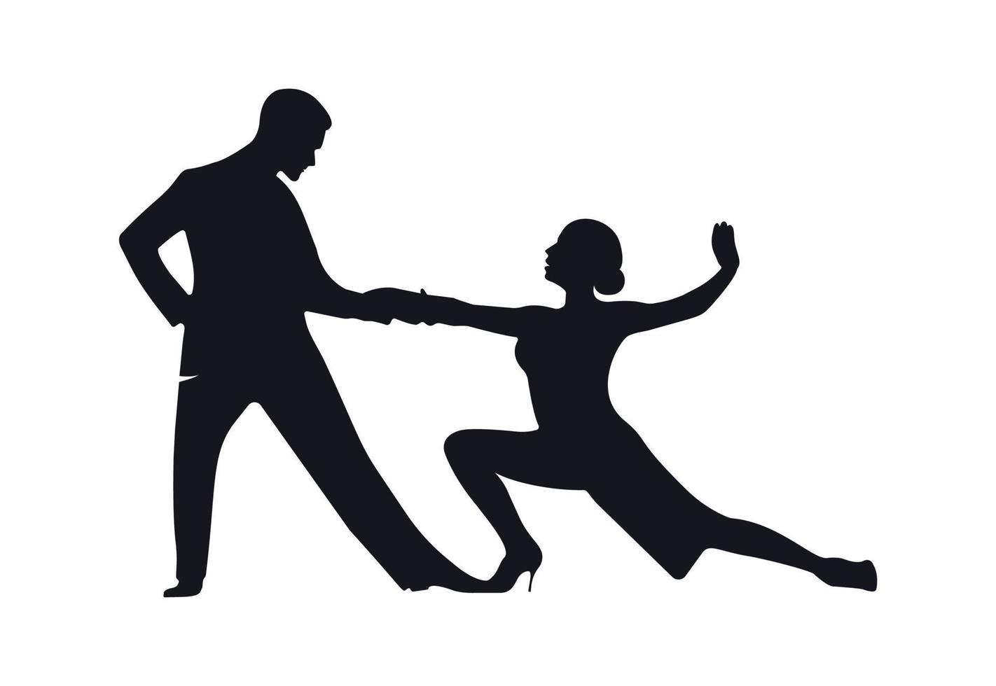 Tango dancers silhouettes vector